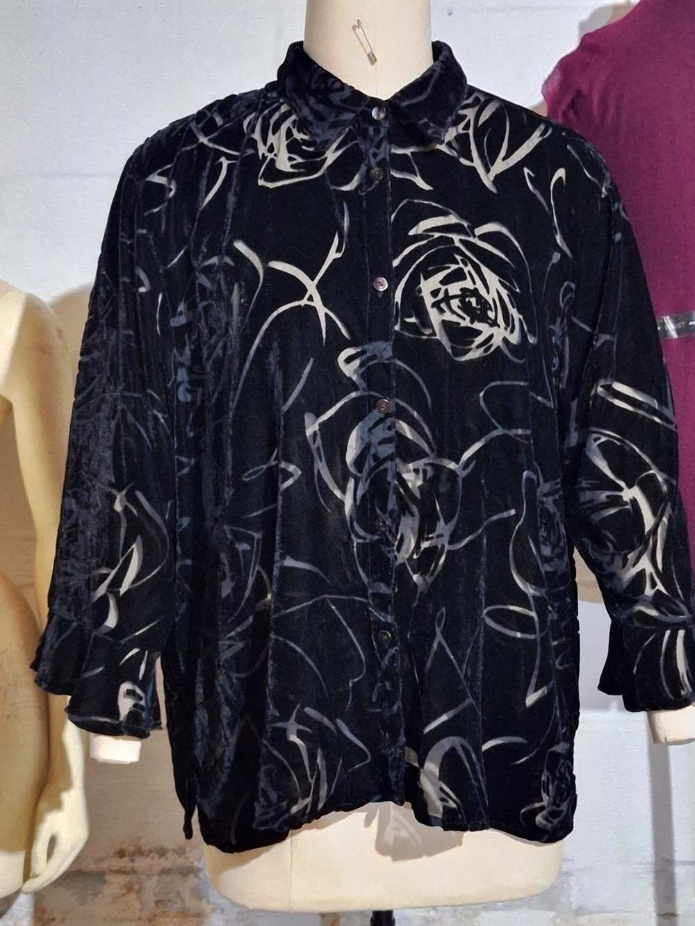 Coldwater Creek Black Blouse with Subtle Texture